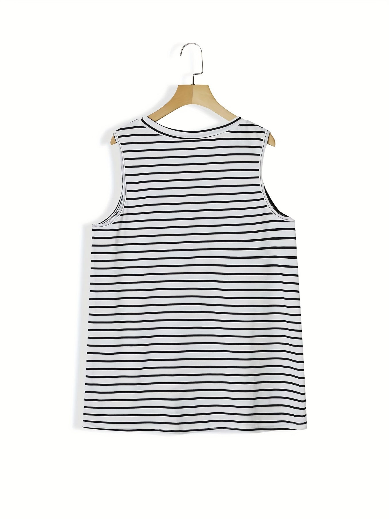 Women's Plus Solid Hoodie & Striped Tank Top Outfit