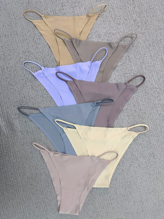 7pcs Seamless Low Waist Stretchy Panties Women's Lingerie