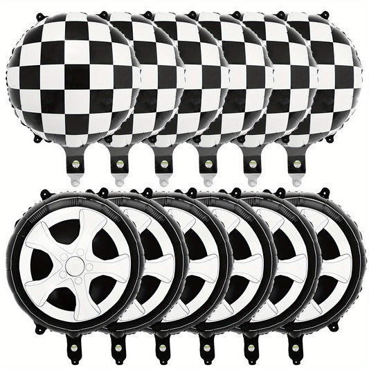 12pcs Race Car Birthday Party Supplies Balloons Set
