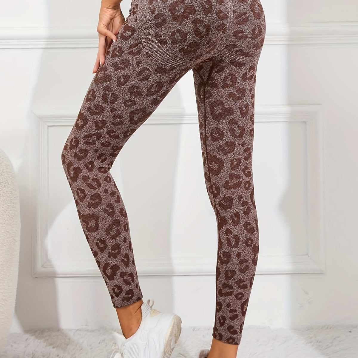 Leopard High Waist Yoga Pants Sports Fitness Running Trousers