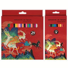 12 24pcs Artistic Drawing Pencils Set Vibrant Colors