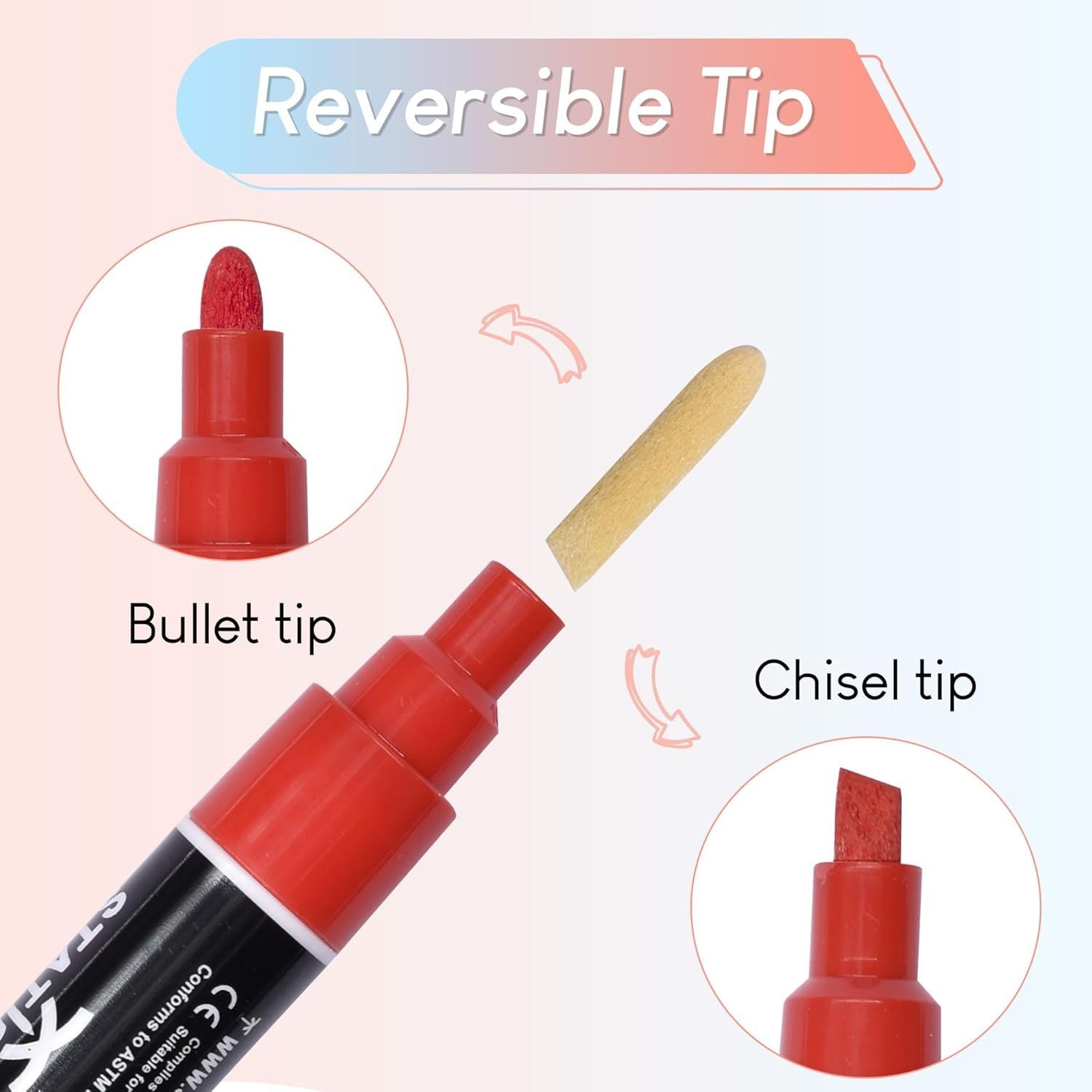 Chalk Markers 20 Pack 6mm Reversible Nib - Blackboards, Glass, Windows