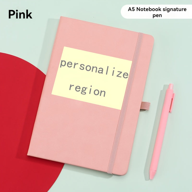 Personalized Pattern Hard Notebook with Signature Pen