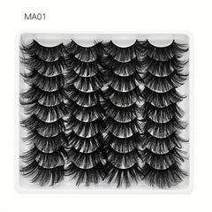 18 Pairs Fluffy False Eyelashes Natural Thick Faux Mink Hair Lashes