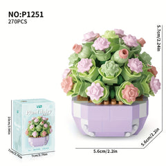 Eternal Flower Succulent Plant Potted Assembly Building Block Toys