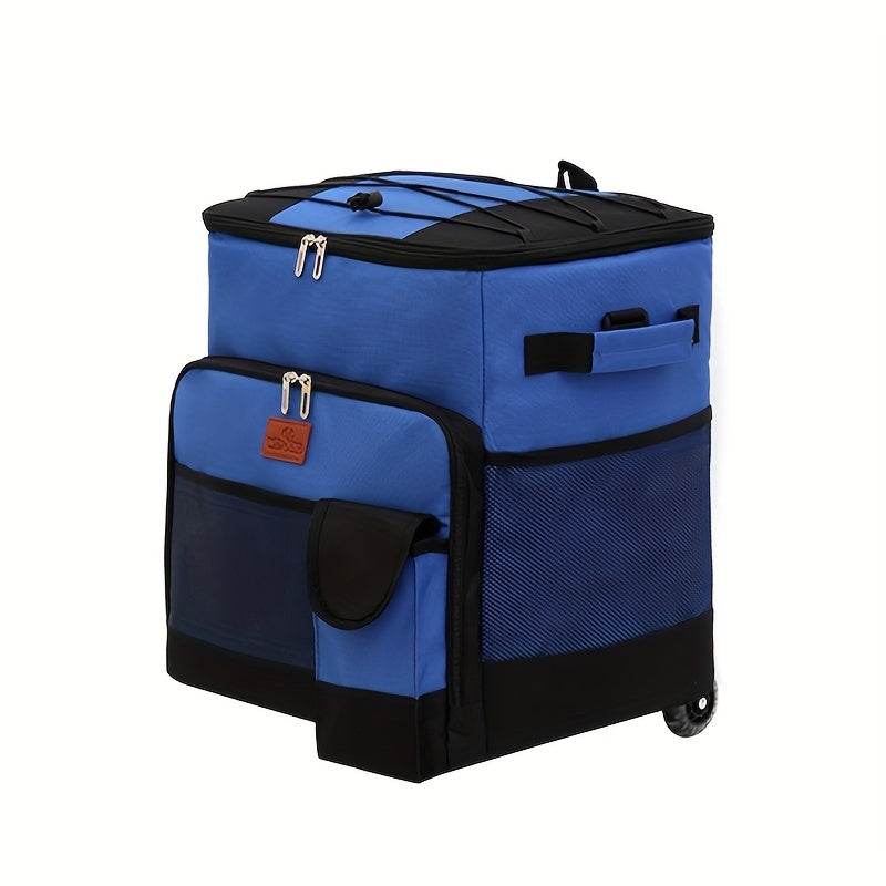 Portable Rolling Cooler Removable Wheels Insulated Collapsible Cooler On Wheels
