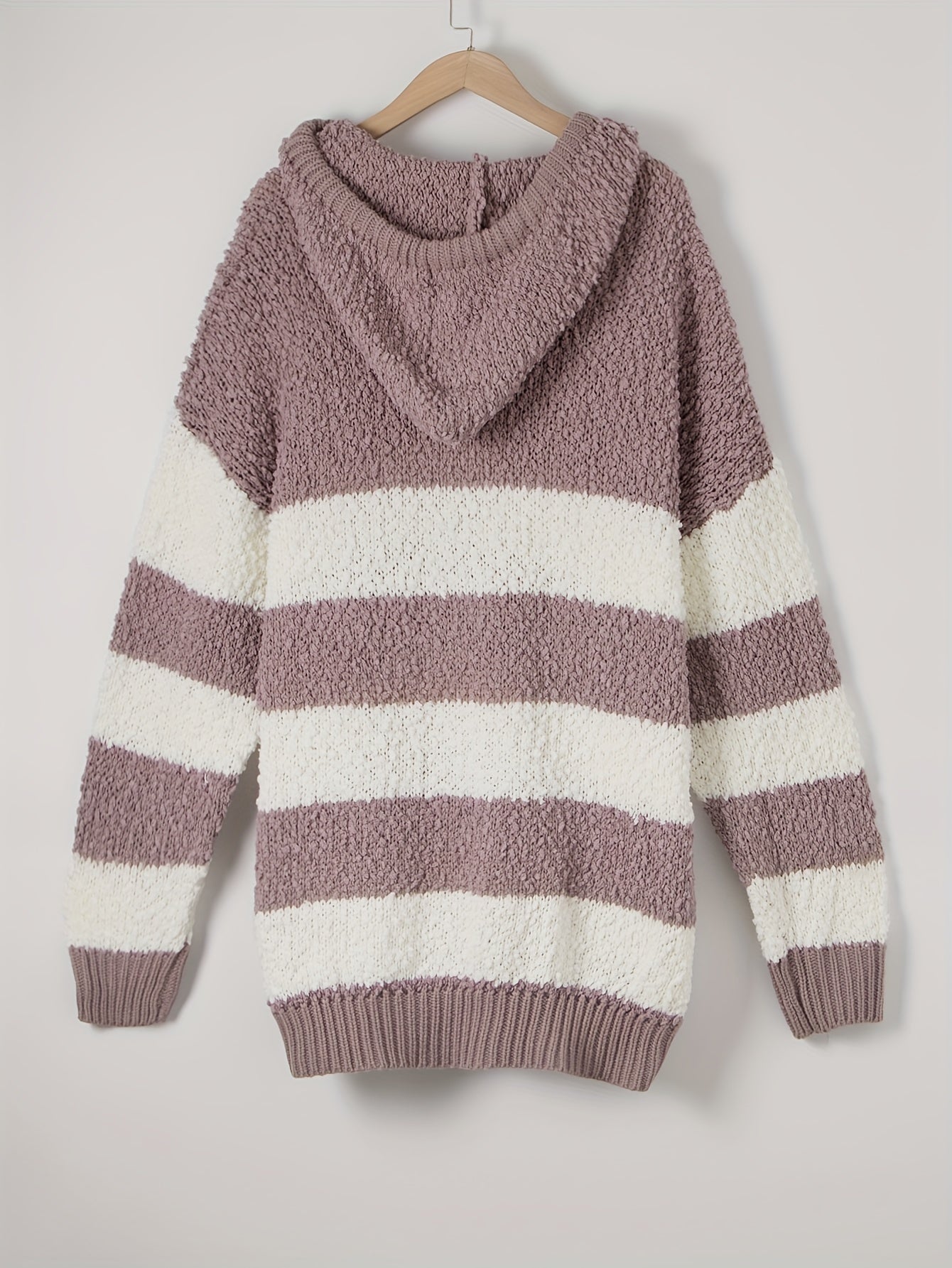  Colorblock Hooded Sweater Long Sleeve