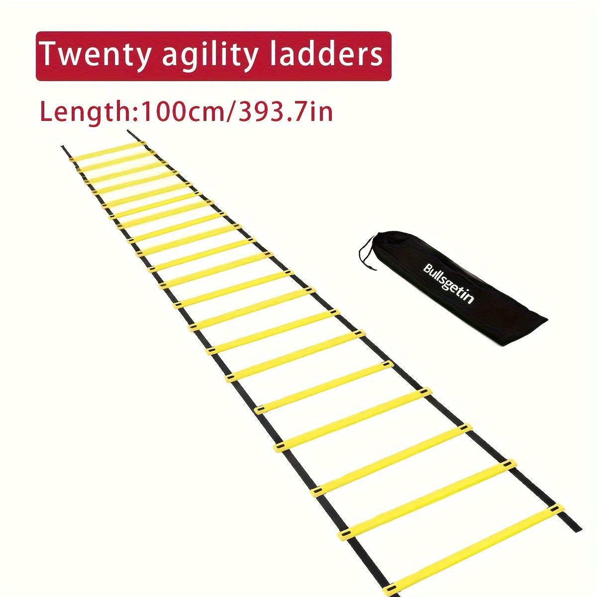 Speed Training Agility Ladder Improve Footwork Quickness 8-20 Rungs Carry Bag