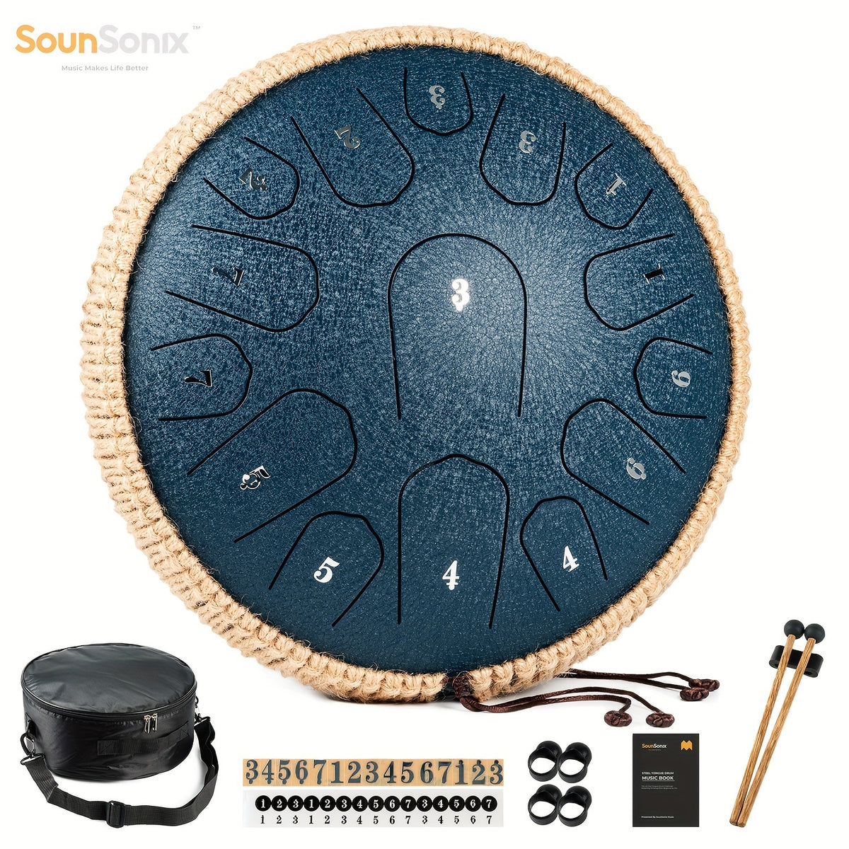 Steel Tongue Drum 15 Notes Hand Pan Drum D Major