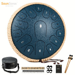 Steel Tongue Drum 15 Notes Hand Pan Drum D Major