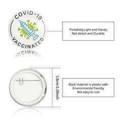 9 Pcs Vaccine Button Pins Covid 19 Vaccinated Pins Men's Women's Brooches