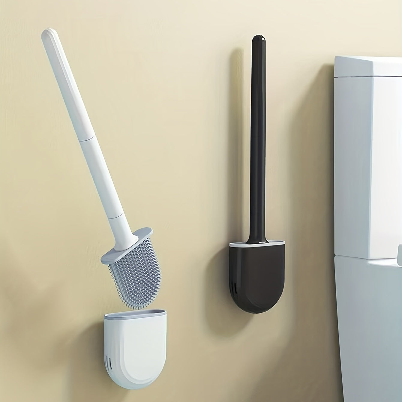 Soft Rubber Toilet Brush With Removable Handle - Effortless Cleaning Tool