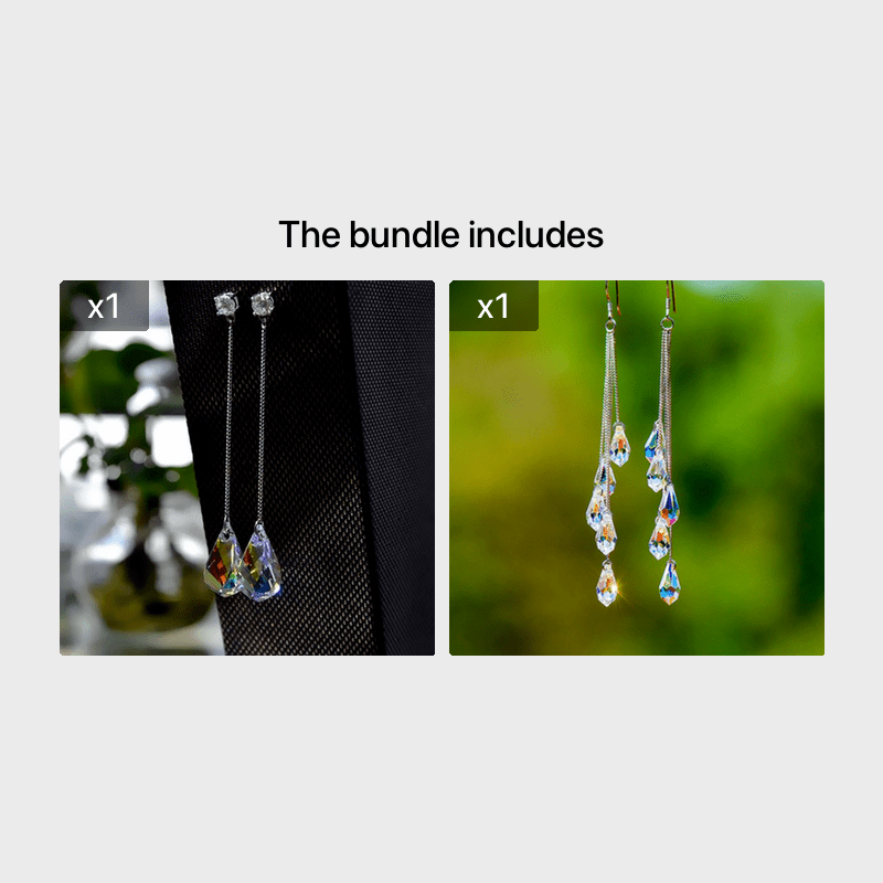 Teardrop Zircon Dangle Earrings 925 Silver Plated Gift For Women