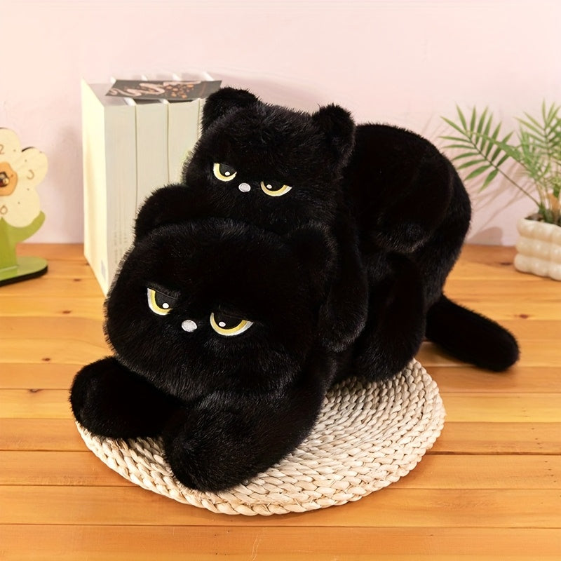 Soft Fluffy Cat Plush Toy Doll with Expressive Eyes 23.62in Mixed Colors