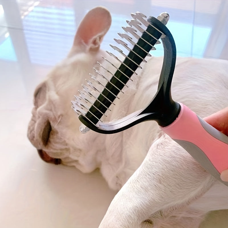 Double Sided Fur Knot Cutter & Hair Removal Comb for Pet Grooming