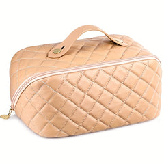 Large Capacity Travel Cosmetic Bag PU Leather Waterproof Makeup Bag