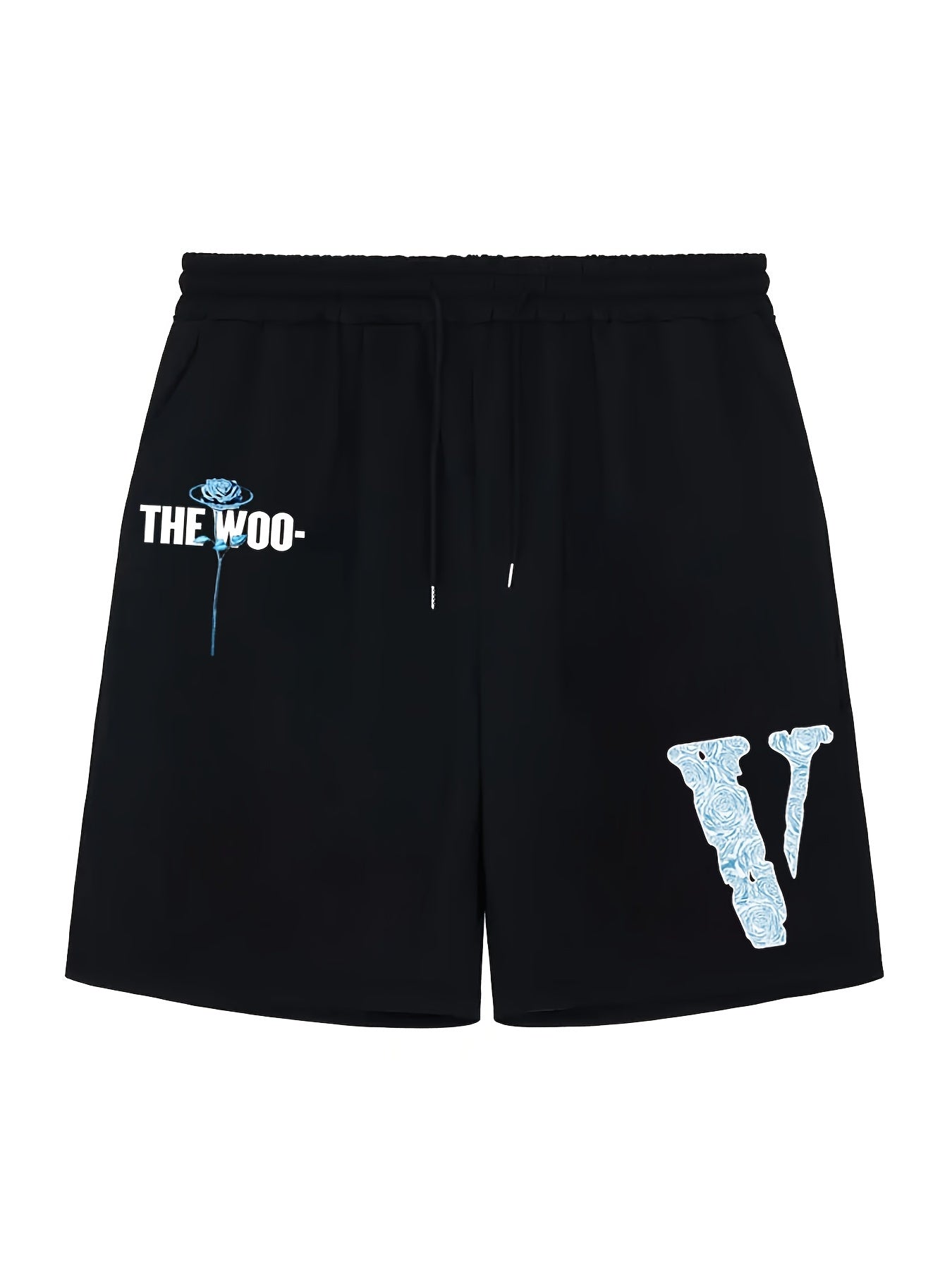 Men's Casual Sports Loose THE WOO Rose Graphic Shorts