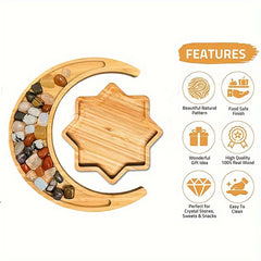 Wooden Tray Crystals & Stones Holder Home Decor