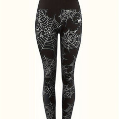  Spider Web Print High Rise Skinny Trousers