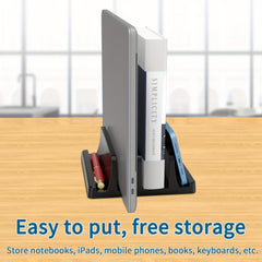 Maiwey Laptop Stand Vertical Desktop Organizer Secure Clip Holder