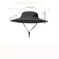 Men's Wide Brim Bucket Hat for Hiking Safari