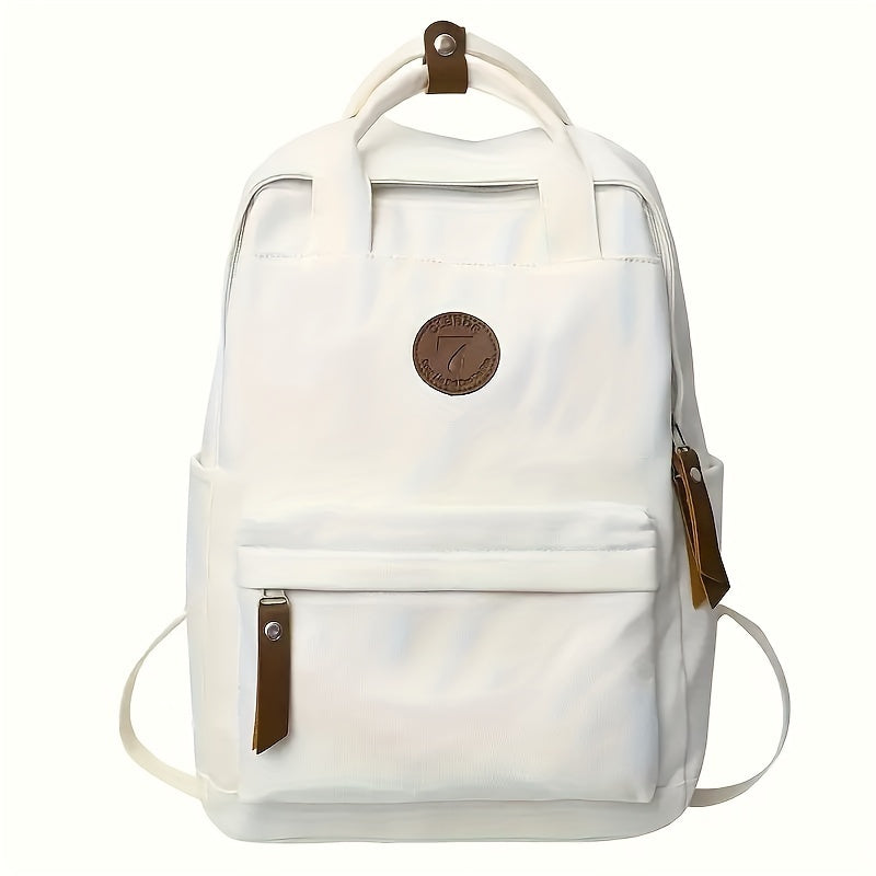 Fashion Canvas School Backpack Adjustable Strap Foldable Zipper Closure