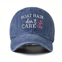 Boat Hair Don't Care Baseball Cap Embroidery Y2K Sunscreen Sports Hat
