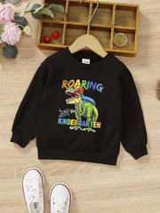 Boys Letter Print Crew Neck Sweatshirt Long Sleeve Top