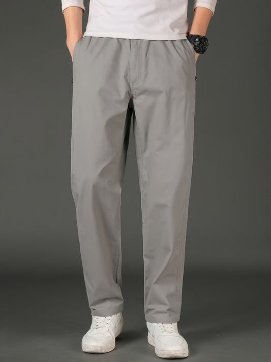 Men's Solid Slim Straight Casual Pants