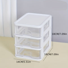 Plastic Drawer Storage Box Organizer Cosmetics Makeup Office Desk