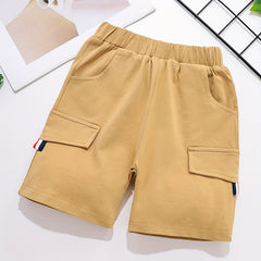 Boys Cargo Shorts with Pocket, Elastic Waist for Summer