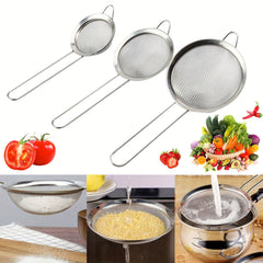 3pcs Stainless Steel Colander Spoon Skimmer Ladle Hot Pot Filter Spoon