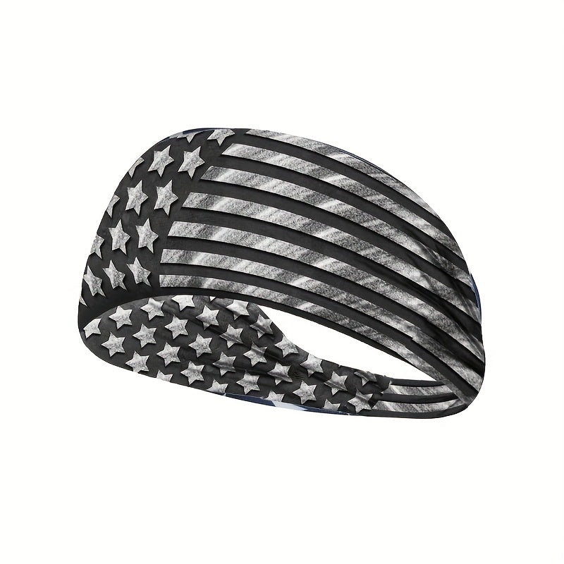 American Flag Pattern Headband Soft Sweat Absorbing Hairband