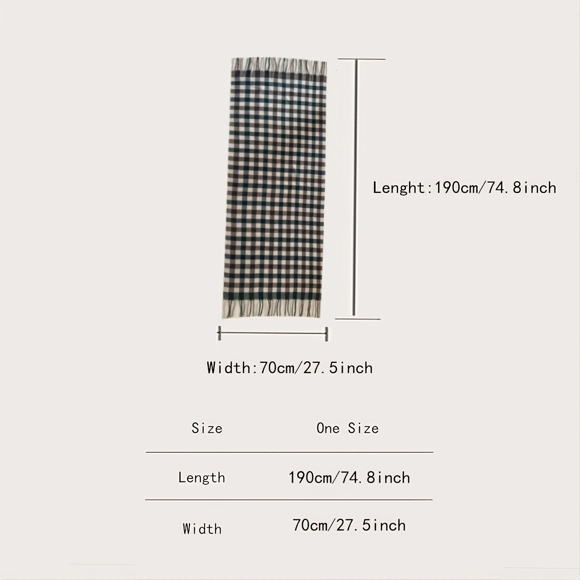 Winter Cashmere Plaid Thick Scarf Shawl
