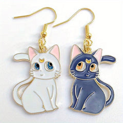 Cartoon Cat Dangle Earrings Animal Metal Drop Earring Lovely Jewelry