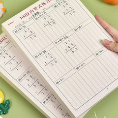 2pcs Vertical Math Practice Number Operations Workbook
