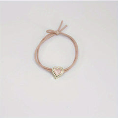 Heart Rhinestone Hair Tie Four Clover Hair Rope