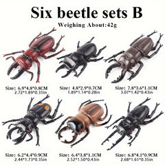12pcs Insect Animal Model Set Beetle Unicorn Decoration Puzzle Teaching