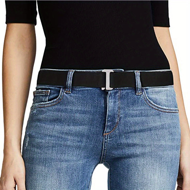Invisible Elastic Belt Solid Casual Jeans Pants Belt Flat Buckle