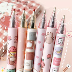 6 Pcs 0.5mm Tea Princess Gel Pen Set