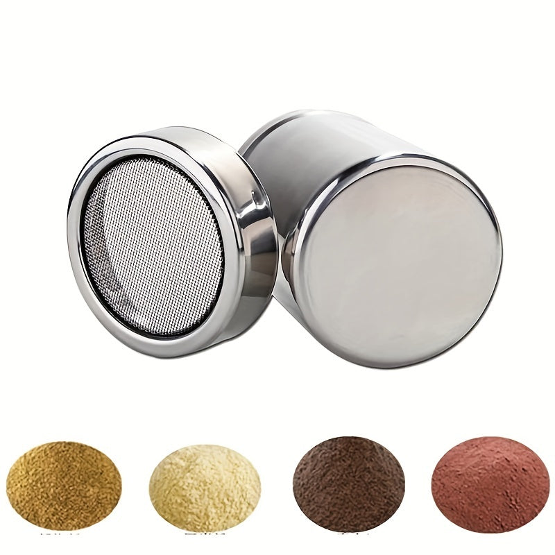 16pcs Cappuccino Shape Coffee Stencils Mesh Shaker Sugar Shaker With Lid