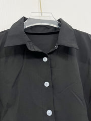  Contrast Mesh Shirt Dress
