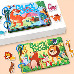 Kids' Sensory Activity Busy Book with Animals & Dinosaurs
