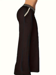  Colorblock Geometric Print Wide Leg Pants