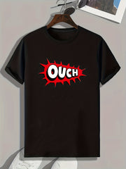 ''OUCH'' Print Men's Graphic T-shirt for Summer