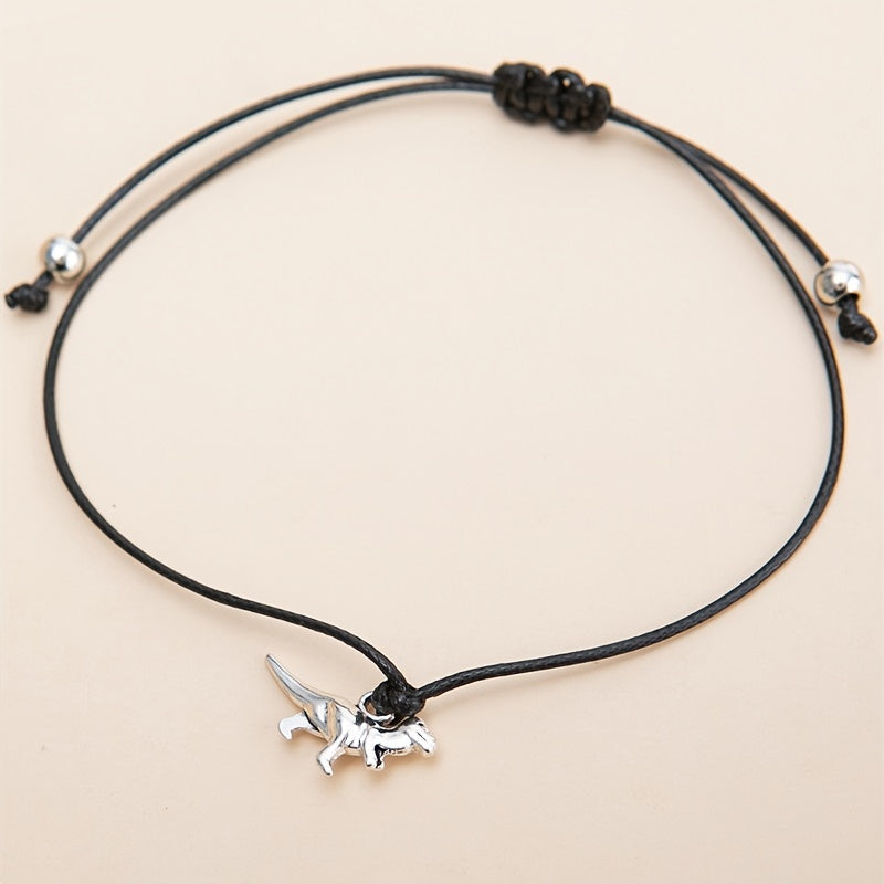 Dinosaur Braid Bracelet Adjustable Rope Hand Jewelry