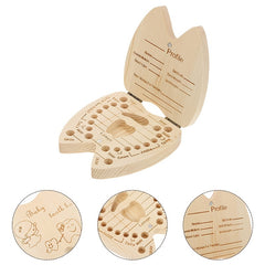 Wooden Baby Tooth Box Keepsake Organizer