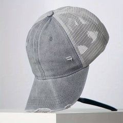 Vintage Distressed Washed Cap Mesh Board Hat for Boys Girls