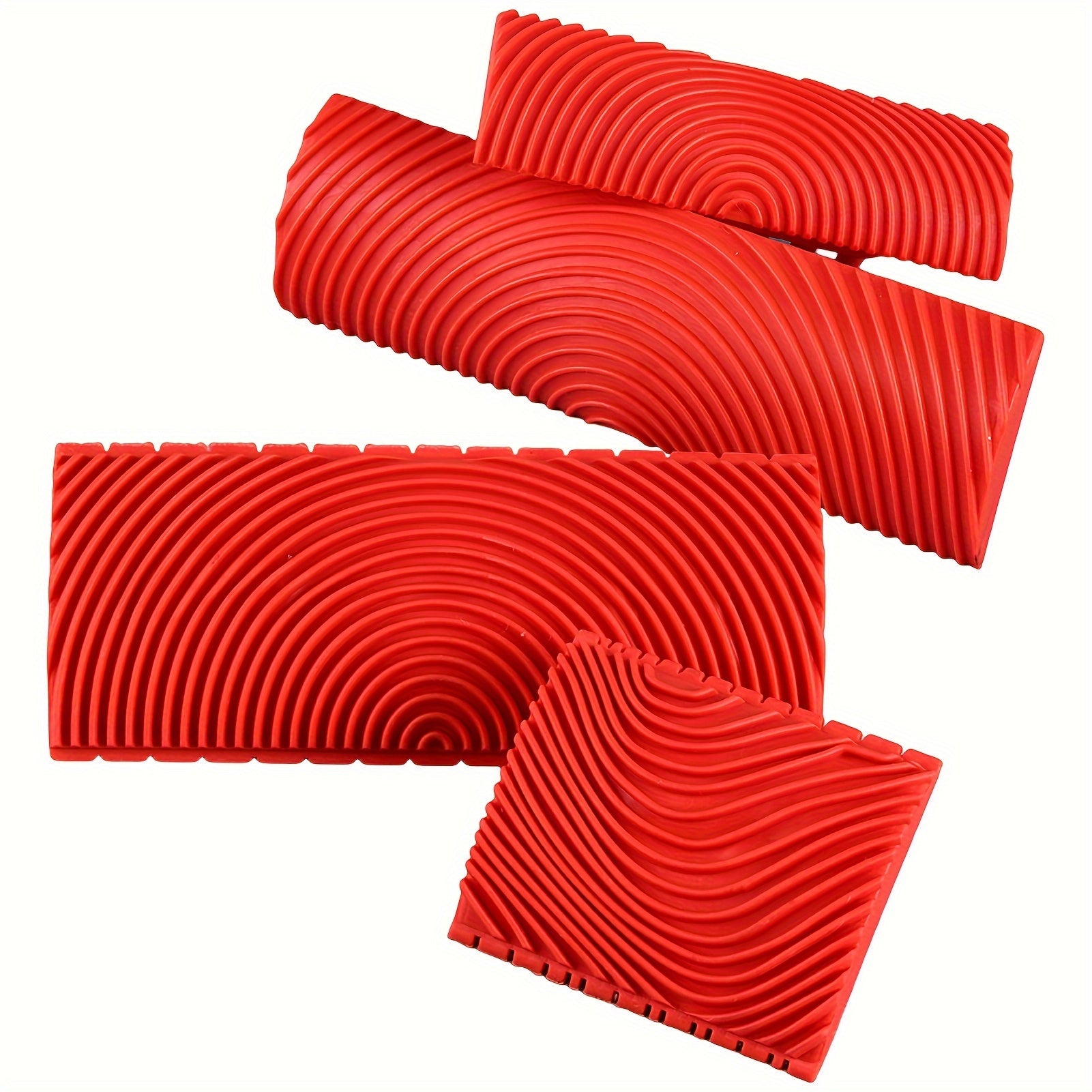 4pcs Rubber Brush DIY Texture Pattern Wood Grain Tool