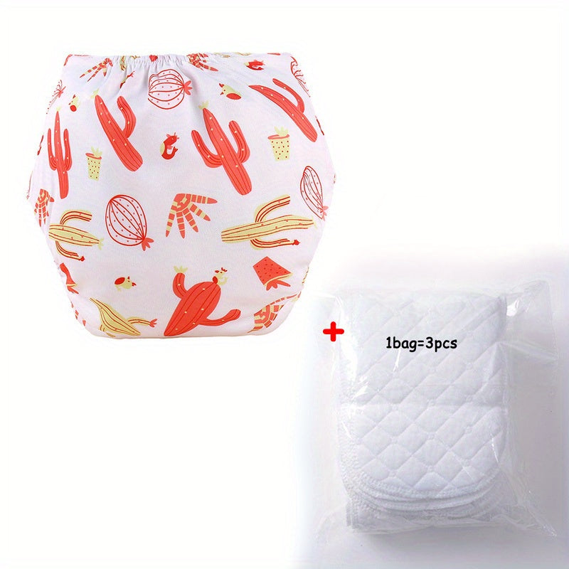 Reusable Animal Cartoon Plant Print Infant Cloth Diapers